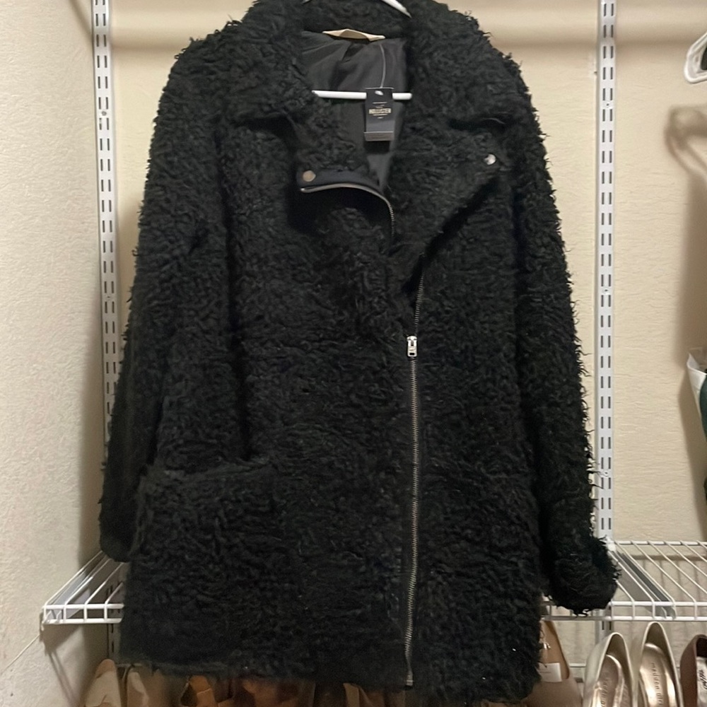 Hollister black coat size large